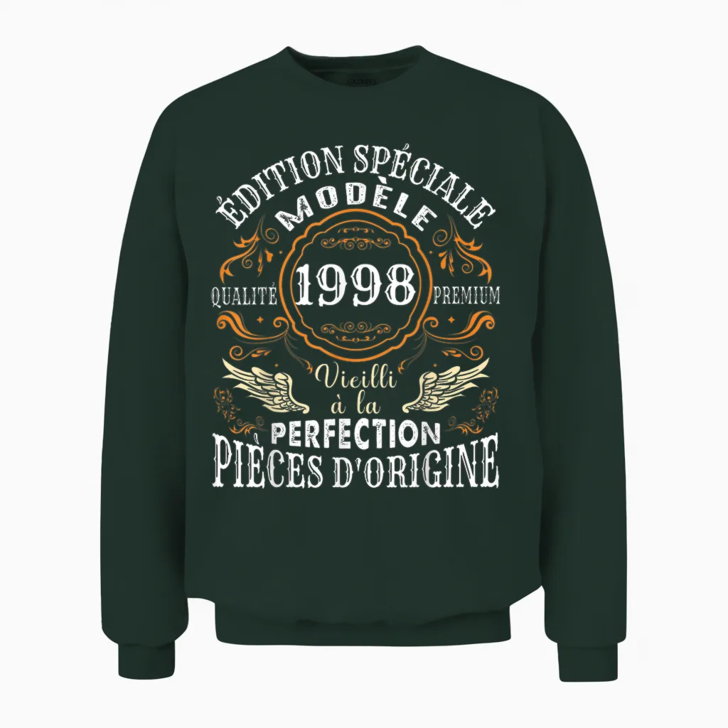 Birthday 26 Years Man Woman Humour 1998 T-Shirt, Black, S Unisex Sweatshirt in Forest
