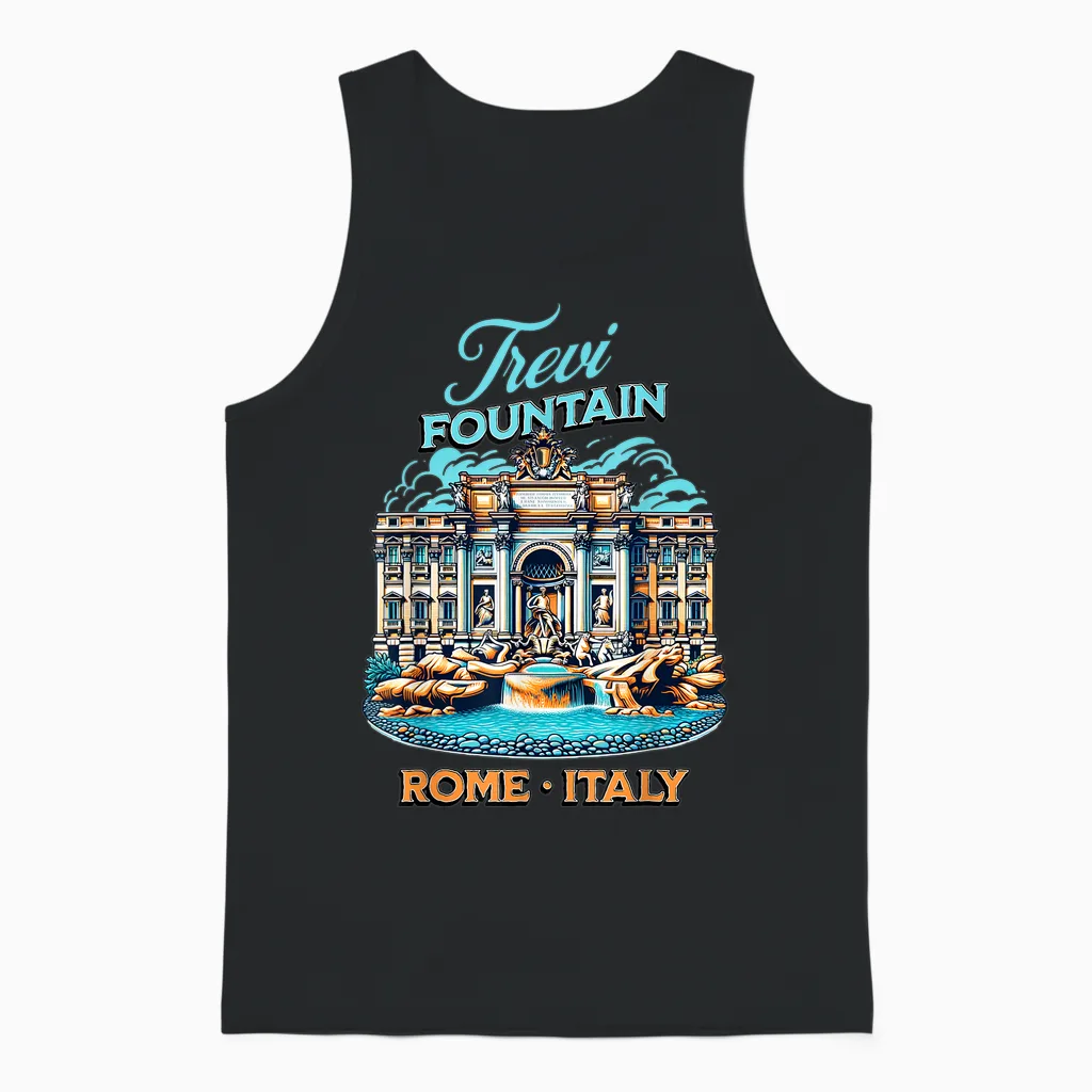 Fontaine De Trevi Rome Italie Vacances Européennes Fontana Di Trevi Unisex Tank Top in Black