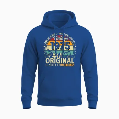 51 Anniversaire Cadeau Homme Et Femme Vintage Année 1975 Unisex Hoodie - Royal