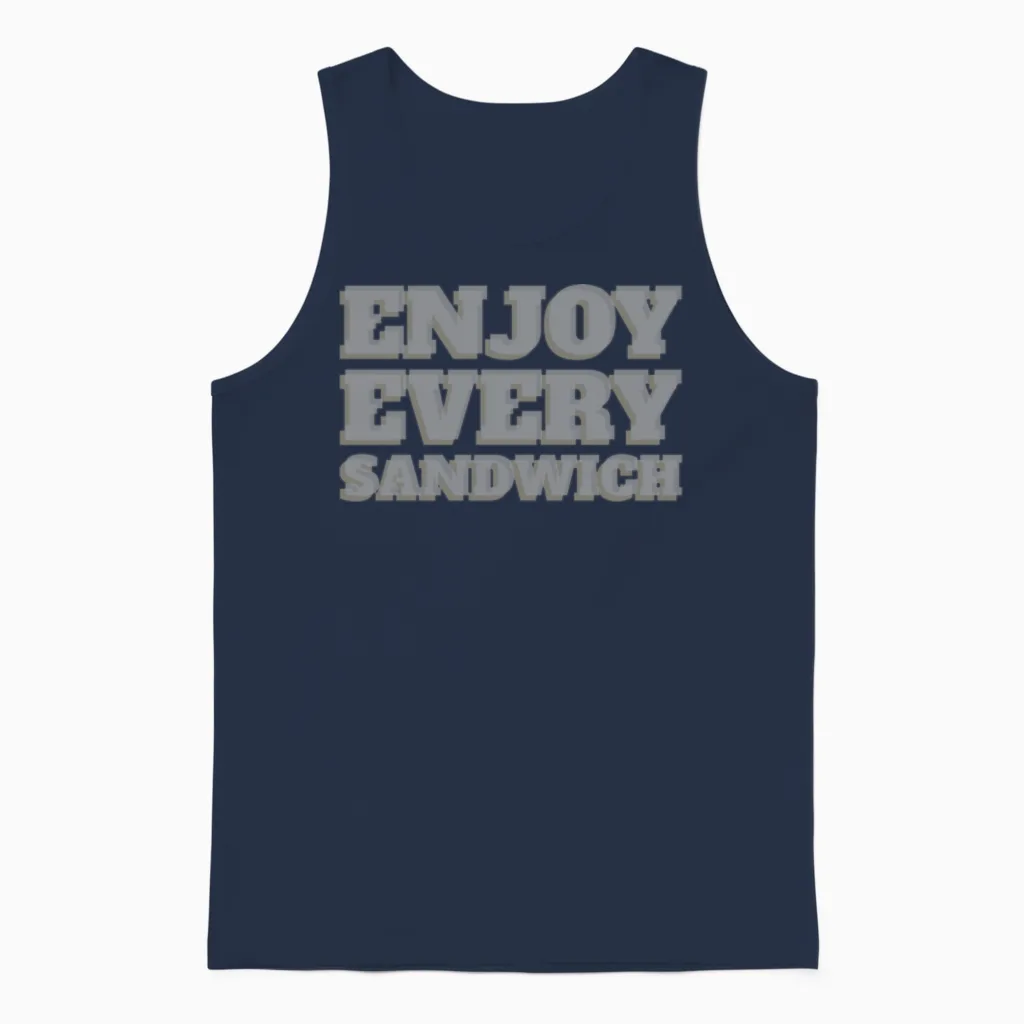 Enjoy Every Sandwich Retro Unisex Tank Top - Navy