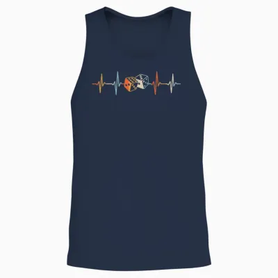 Dice Game Evening Heartbeat Dice T-Shirt, Black Unisex Tank Top - Navy