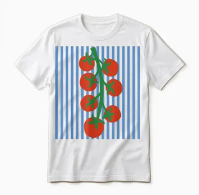Tomaten Mit Blauen Streifen Pomodoro Tomatenmädchen Sommer Unisex T-Shirt - White