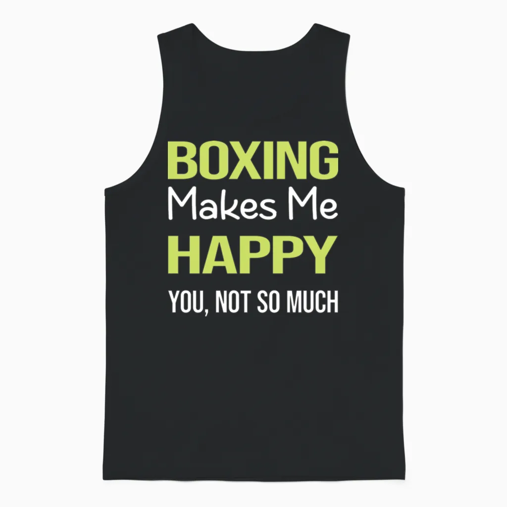 Funny Happy Boxing - & Mma Unisex Tank Top in Black