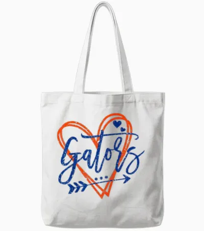 Retro Gators Heart Name Apparel Design for Men Women Tote Bags - White