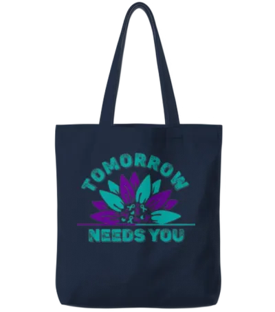 Sunflower Suicide Prevention Awareness Ribbon Tote Bags - Navy