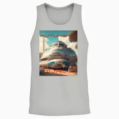 Retro Futurescape Unisex Tank Top - Ash
