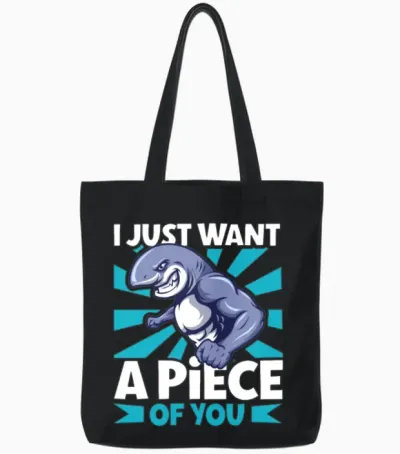 Shark Ocean Predator Scuba Diver Scuba Diving Tote Bags - Black