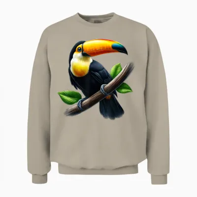 Eleganter Tukan Auf Ast Unisex Sweatshirt - Sand