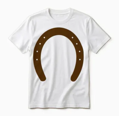 Horse Shoe Silhouette Unisex T-Shirt - White