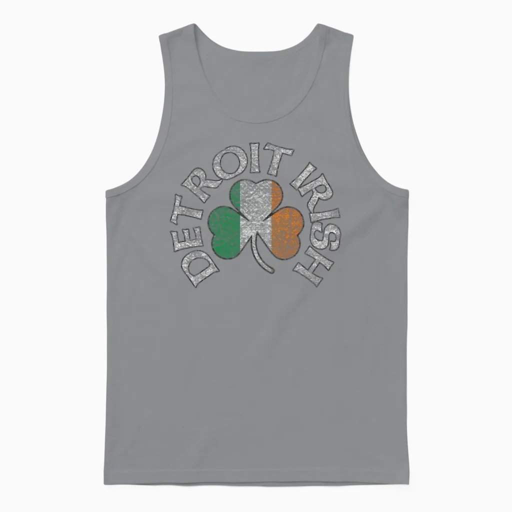 Detroit Irish Shamrock Apparel Unisex Tank Top in Sport Grey