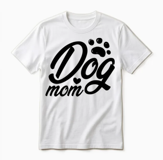 Dog Mom Unisex T-Shirt in White