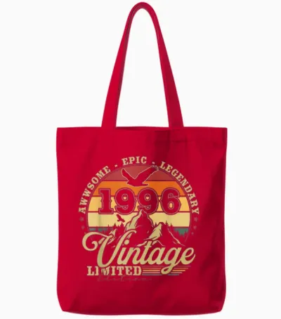 Vintage 1996 Cadeau D'anniversaire 30 Ans Hommes Et Femmes Tote Bags - Red