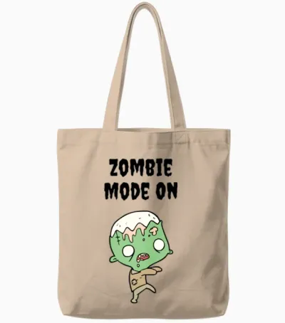Zombie Mode on Funny Tote Bags - Natural