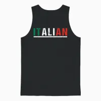 Italian Flag Colors Gift Idea for Italians Unisex Tank Top in Black - 1