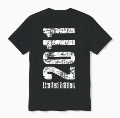 15 Years Boy Girl Birthday 15 Years Limited Edition 2011 Unisex T-Shirt - Black