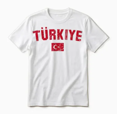 Türkiye Türkei Flagge | Damen Herren Kinder Türkei Unisex T-Shirt - White