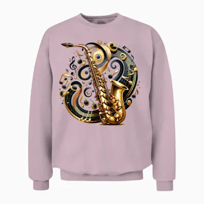 Saxophon Symphonie Violinschlüssel Blues Musikliebhaber Unisex Sweatshirt - Light Pink