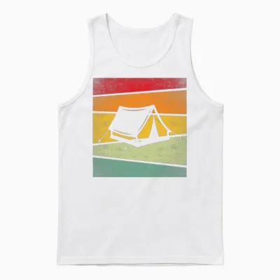 Camping Retro Unisex Tank Top - White