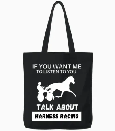 Talk About Harness Racing Tote Bags - Black
