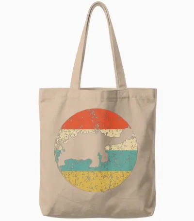 Ankylosaurus Silhouette Retro Dinosaur Tote Bags - Natural