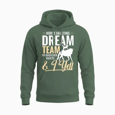 Horse Vaulting Dad Papa Horse Gymnastics Horse Unisex Hoodie - Military Green