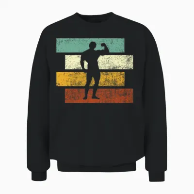 Body Building Retro Unisex Sweatshirt - Black