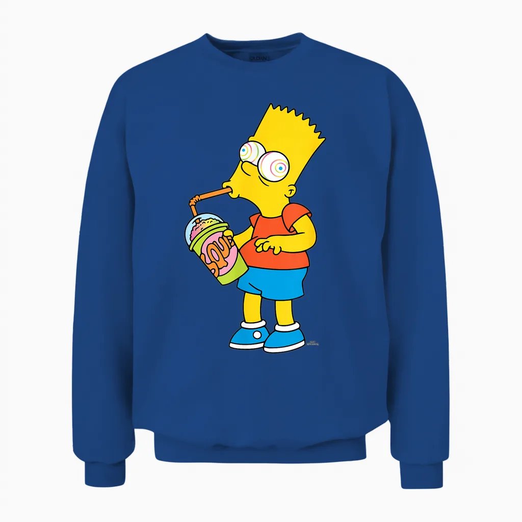 The Simpsons Bart Simpson Squishee Brain Freeze Unisex Sweatshirt in Royal