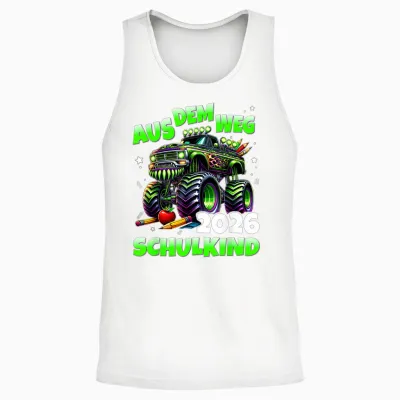 Aus Dem Weg Schulkind 2026 Monstertruck Einschulung Unisex Tank Top - White