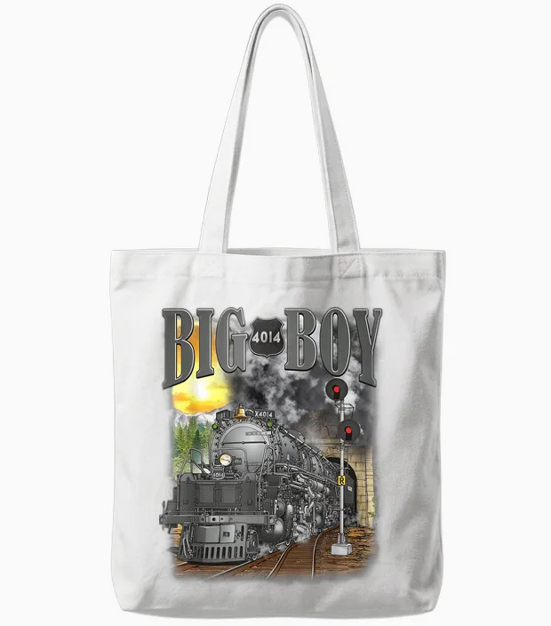 Big Boy 4014 Vintage Steam Locomotive Railway Locomotive Locomotive Tote Bags in White