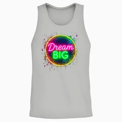 Dream Big 2025 in Bright Neon Letters Unisex Tank Top - Ash