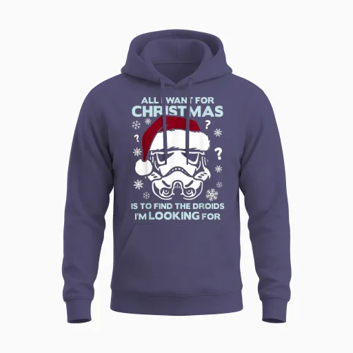 Star Wars Storm Trooper Droid Looking Christmas Unisex Hoodie - Heather Sport Dark Navy