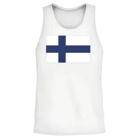 Flag of Finland, Finlands Flag, Flag Finland Unisex Tank Top - White – 2