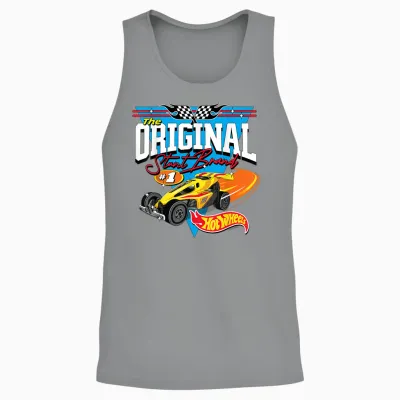 Hot Wheels - the Original Stunt Brand Racing Car T-Shirt, Black Unisex Tank Top - Sport Grey