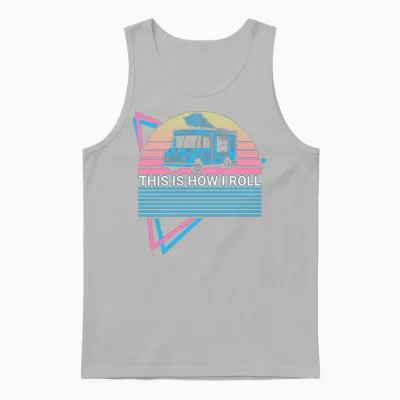 Ice Cream Retro Unisex Tank Top - Ash