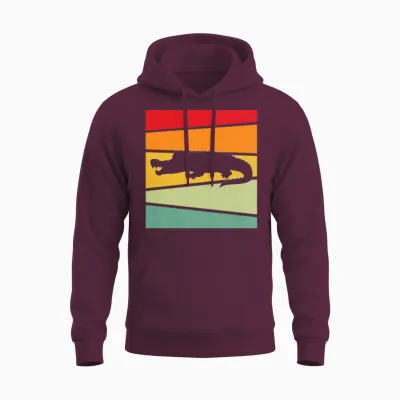 Crocodile Retro Unisex Hoodie - Maroon