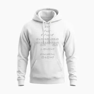 Algebra Equation Unisex Hoodie - White