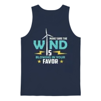 Wind Turbine Tech Make Sure the Wind Green Energy Unisex Tank Top - Navy – 1