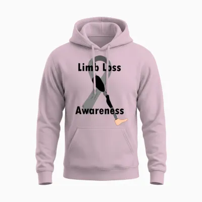 Limb Loss Awareness Ribbon Unisex Hoodie - Light Pink