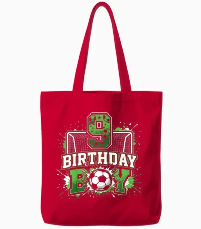 Fußballnetz Zum 9. Geburtstag Für Jungen, 9 Jahre Alt Tote Bags - Red