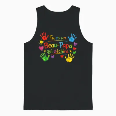 Gift Beautiful Dad Tearing Original Humour Father's Day Christmas Unisex Tank Top - Black