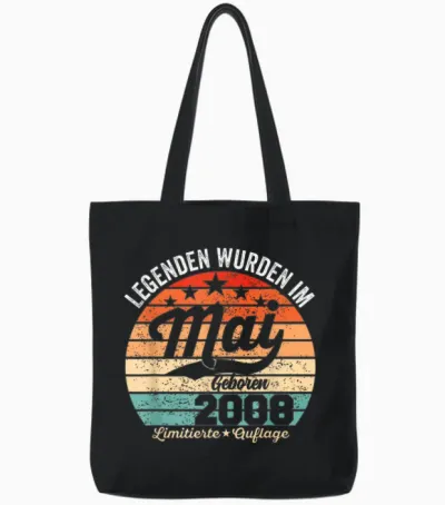 18. Geburtstag Geschenk Mann Legenden Sind Im Mai 2008 Tote Bags - Black