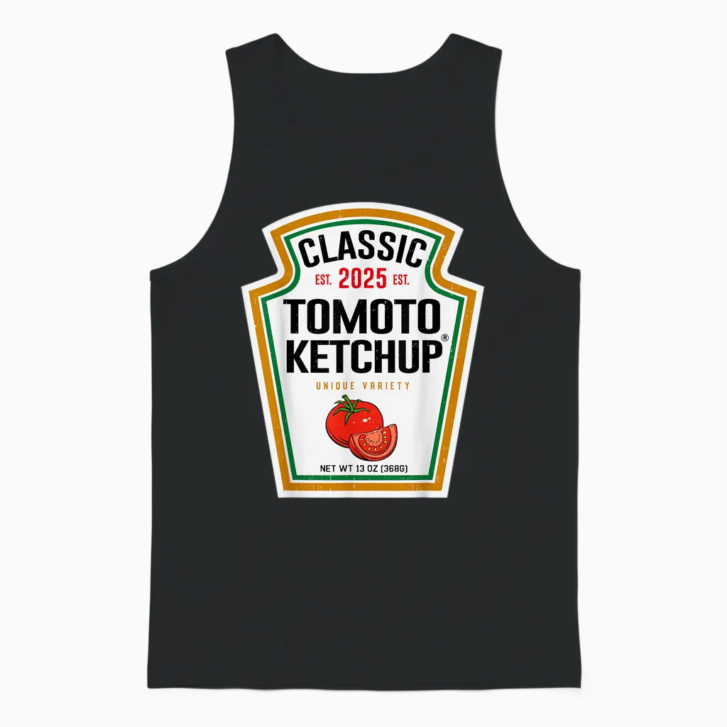 Tomato Ketchup Condiment Diy Halloween Costume Matching Unisex Tank Top in Black