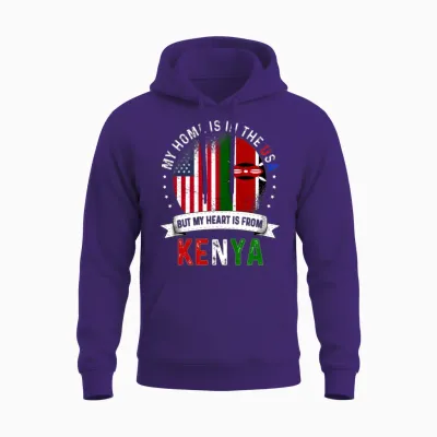 Kenyan American Flag Kenyan Roots Usa Citizen Unisex Hoodie - Purple