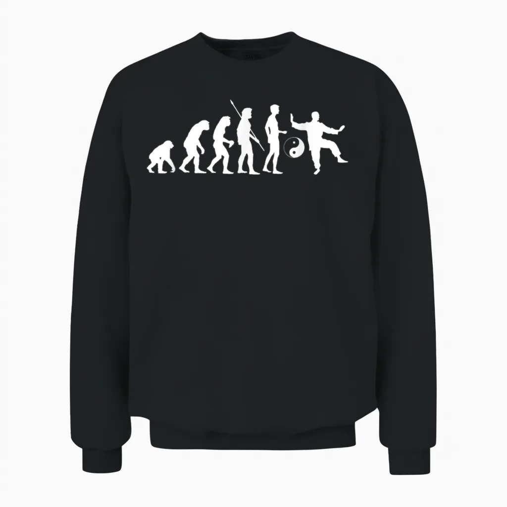 Evolution Tai Chi - Tai-Ji Qigong Quigong Tai Chi Chuan T-Shirt, Black Unisex Sweatshirt in Black