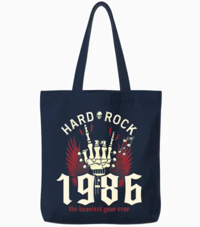 40 Years Vintage Rocker 40th Birthday 1986 Tote Bags - Navy