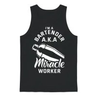 Funny Bartender Quote Design Bartender Gift Unisex Tank Top - Black – 1