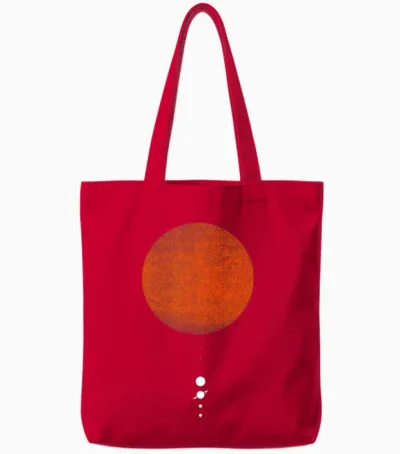 Das Sonnensystem | Minimale Designgrafik Für Das Sonnensystem Tote Bags - Red
