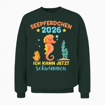Seahorse 2026 Passed Early Swimmer Unisex Sweatshirt - Forest