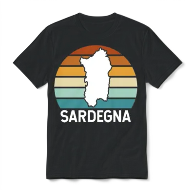 Retro Sardegna Unisex T-Shirt - Black