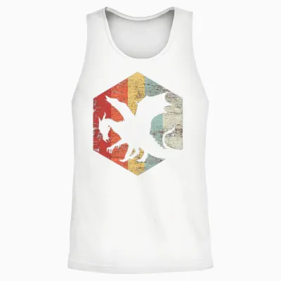 Retro Dragon Unisex Tank Top - White